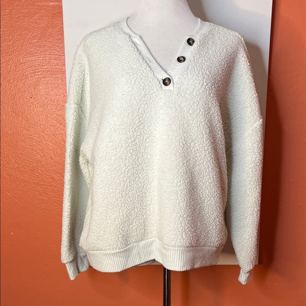 a.n.a White Mint Button-Detail Sweater